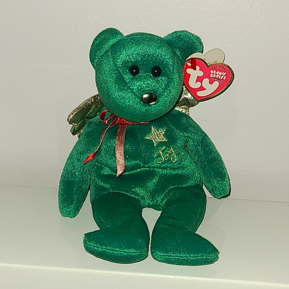 TY original Beanie Baby Green Bear 'Gift'